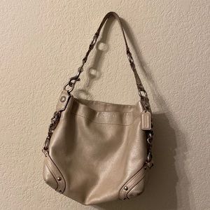 Coach purse shimmery cream color